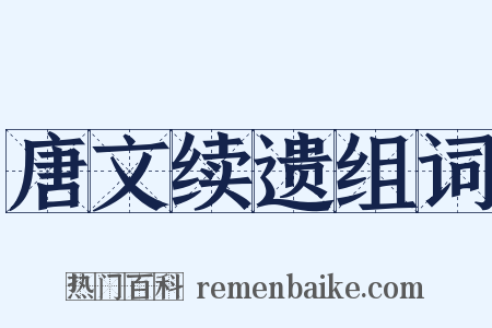 唐文续遗组词是什么意思的图片